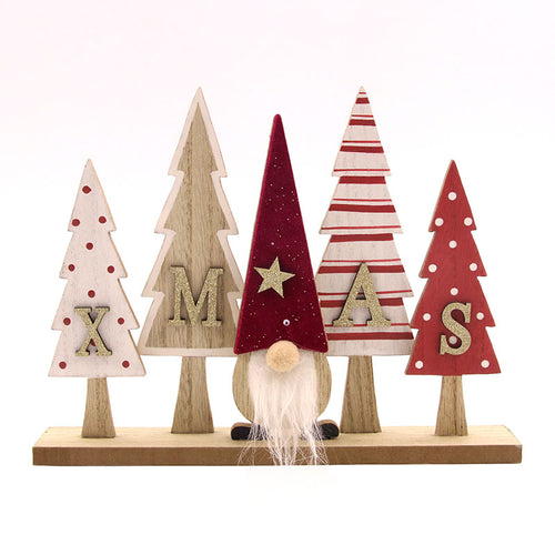 Red & White MDF Christmas Trees