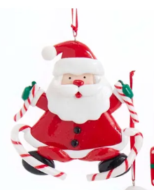 Santa and Snowman Ornaments, 4 Assorted