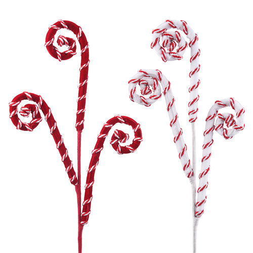 Red & White Candy Cane Swirl Stem