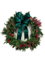 Load image into Gallery viewer, 90cm Traditional Wreath w/ Green Bow