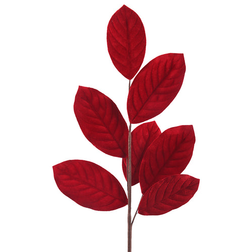Red Velour Leaf Stem