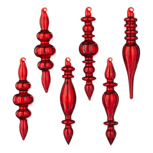 Red Finial Glass Ornaments
