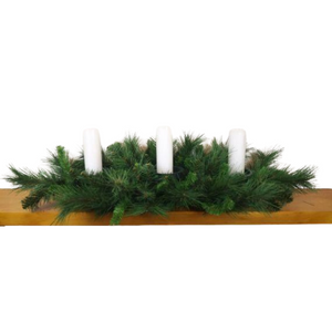 34" Mixed Pine Centrepiece with Candle Holder