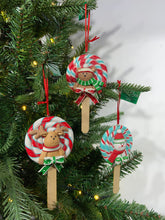 Load image into Gallery viewer, Mint Lollipop Ornaments, 3 Assorted
