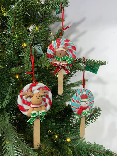 Mint Lollipop Ornaments, 3 Assorted