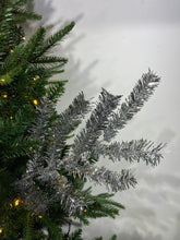 Load image into Gallery viewer, Silver Tinsel Spray with Bells