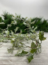 Load image into Gallery viewer, 6ft Frosted Holly Leaf Garland