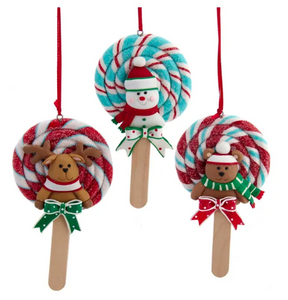Mint Lollipop Ornaments, 3 Assorted