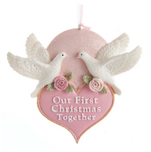 Load image into Gallery viewer, &quot;Our First Christmas Together&quot; Dove With Heart Ornament