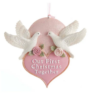 "Our First Christmas Together" Dove With Heart Ornament