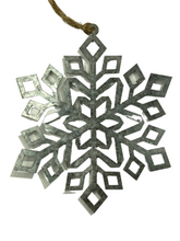 Load image into Gallery viewer, Tin Snowflake Ornament